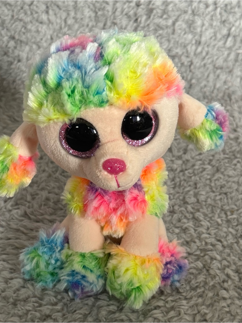 Ty Beanie Boos Rainbow the Poodle 6” Dog Multicolored Stuffed Animal Soft Toy